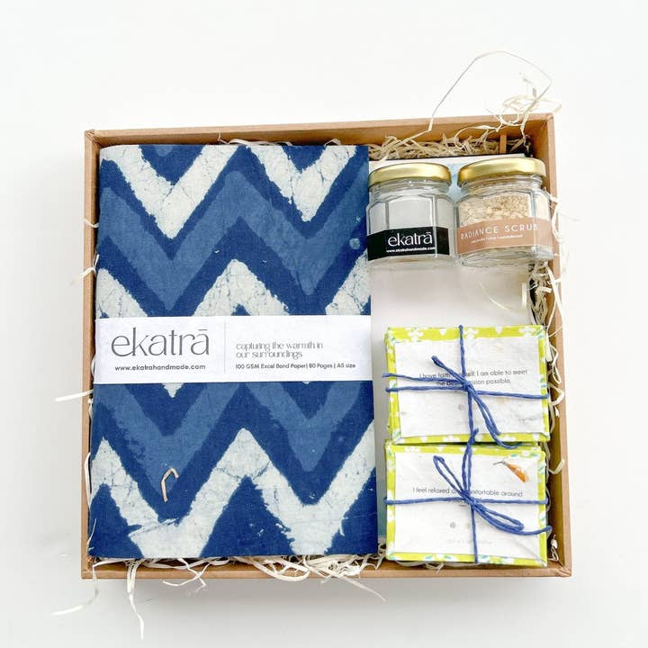 Ekatra Self care box : Elevate Your Well-Being with our Thoughtfully Curated Collection | Sustainable | Eco friendly | 10 Products for wholesale by Ekatra