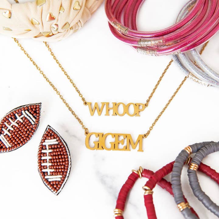 Golden Thread - Wholesale Pendant/Charm Necklace - Texas Collegiate Nameplate Necklaces5