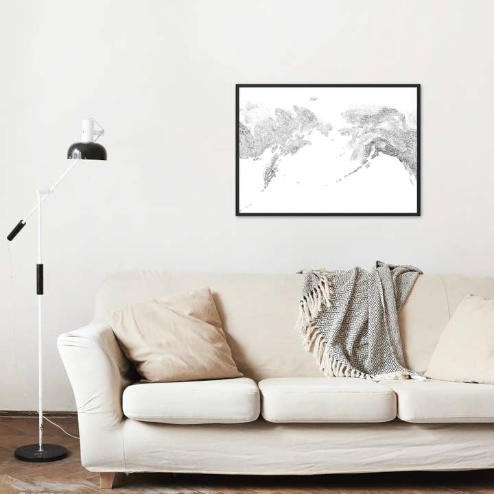 Bering Strait Topography Map - Poster Print, Canvas for wholesale by Nativah Chaya