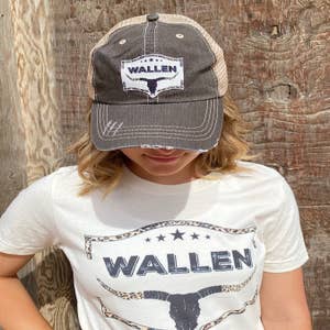 Morgan Wallen Leather Patch Hat, Trucker Hat, Snapback Hat, Richardson 112  