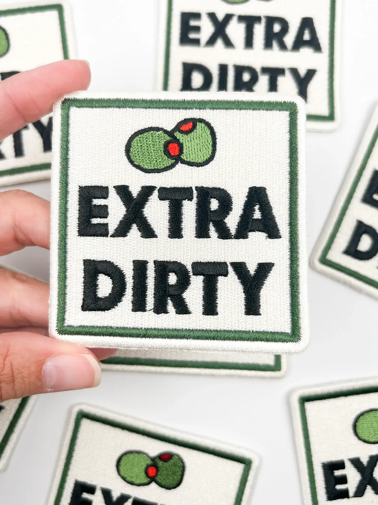 Field Trip Threads - Wholesale Patch - Extra Dirty Patch Funny Embroidered Iron On Martini Cocktail2