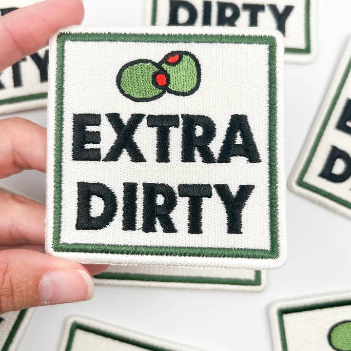 Field Trip Threads - Wholesale Patch - Extra Dirty Patch Funny Embroidered Iron On Martini Cocktail2