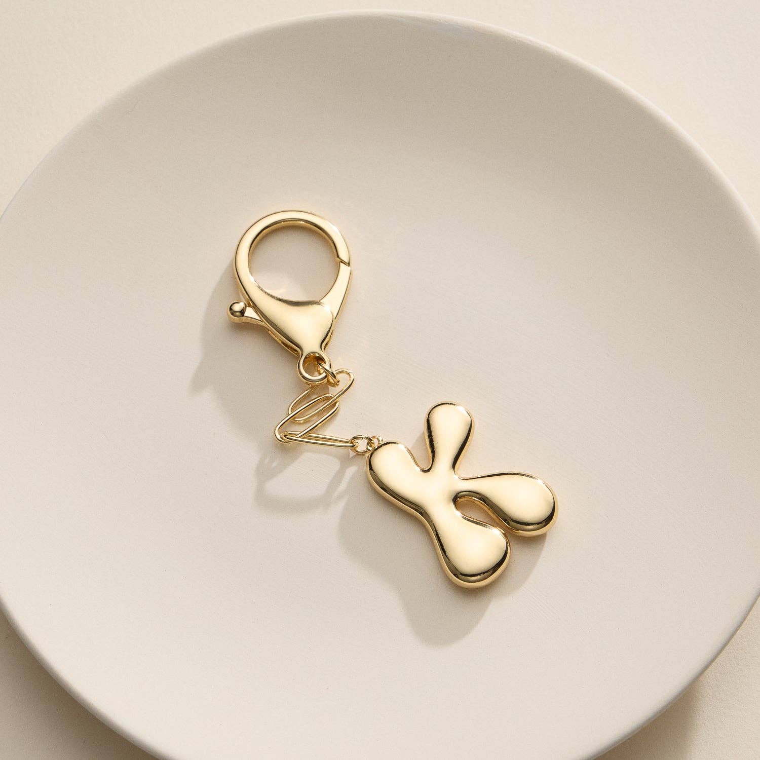 Lilla Haven - Wholesale Keychain - Women's - Bubble Letter Initial Keychain – Gold and Silver Tone Personalized Charm29