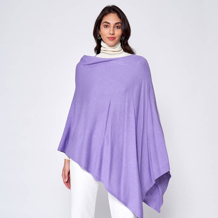 Fashion City - Wholesale Poncho - Women's - Light Tone Solid Diamond Shape Scarf Poncho