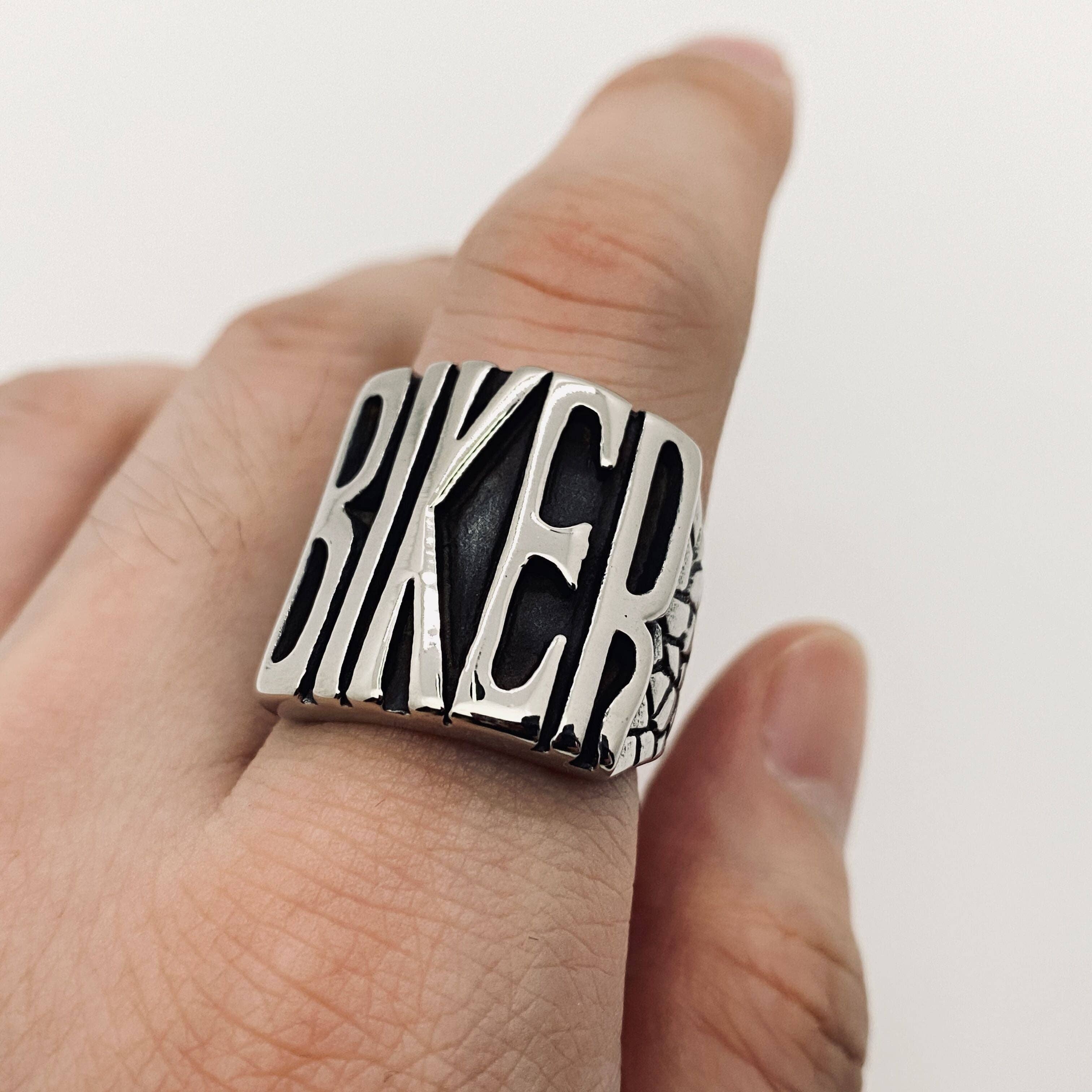 Mio Queena - Venta al por mayor Joyería - Hombre - Anillo de motociclista de acero inoxidable BIKER Serie0