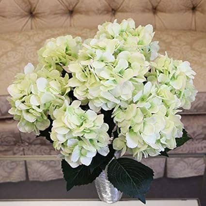 Larksilk - Wholesale Artificial Flowers - Hydrangea Silk Flower Bush,Seven Heads Per Bush,0