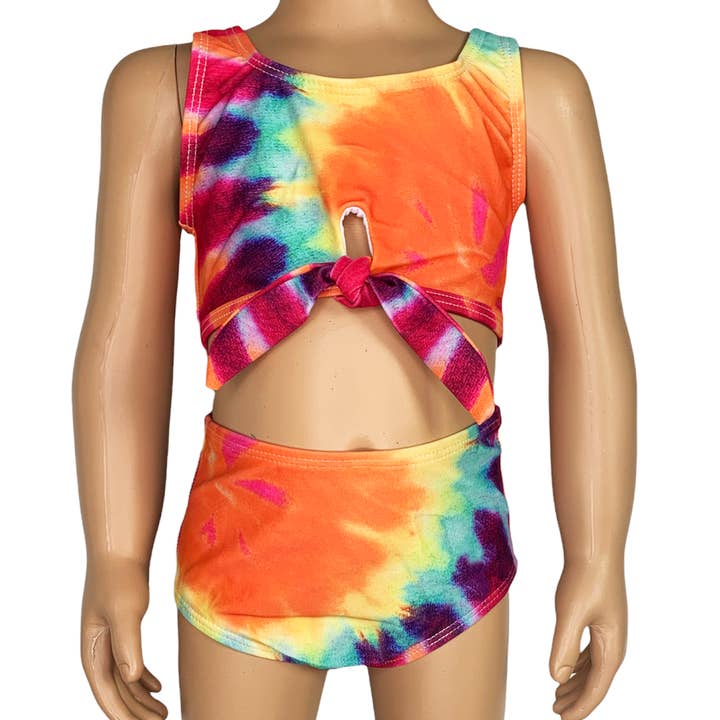 AnnLoren - Wholesale Two Piece Swimsuit - Kids - Girls Bikini Tie Dye Tankini Swimsuit Kids Bathing Suit2