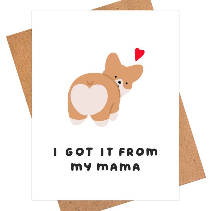 Cute Dog Mom Card for Mom - I Got It From My Mama for wholesale by iej studio
