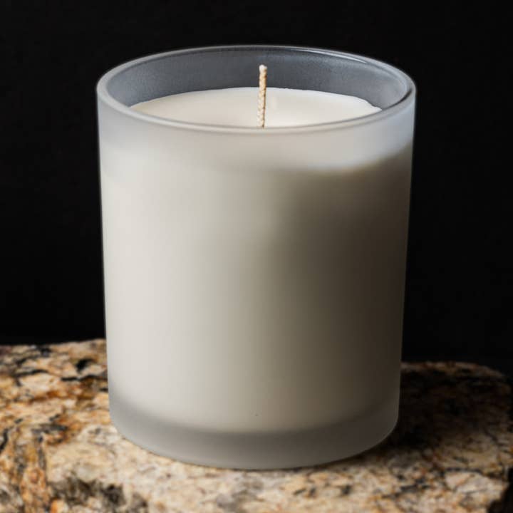 White Label Unbranded Scented Candle | Clear Frosted Jar for wholesale by Mad Hatter’s Candle Co.