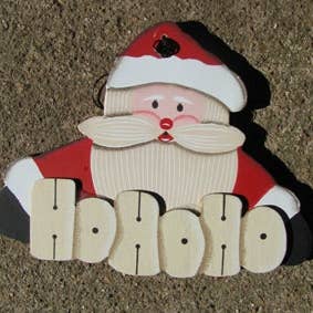 Christmas Ornament 1139 - Santa - HO HO HO for wholesale by Nannie and B's Crafts