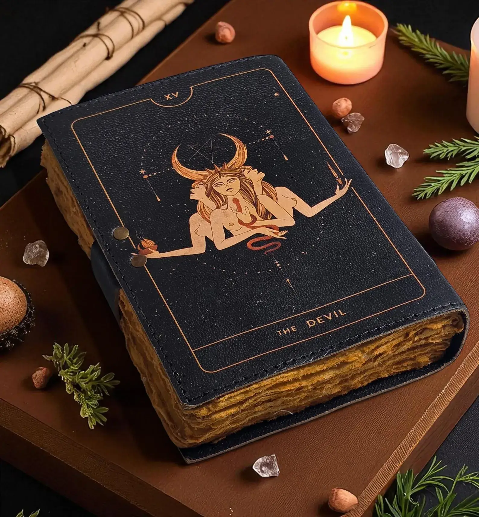 MNM HANDICRAFTS - Wholesale Journal/Diary - Celestial Moon & Sun Leather Journal, Handmade Vintage Spell3