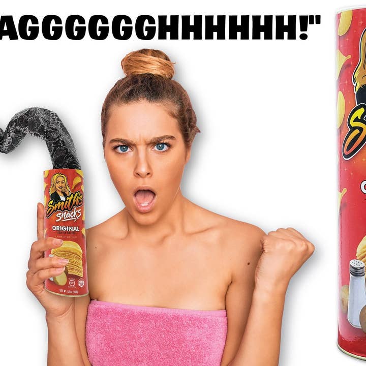 Smith Brands - Wholesale Prank/Gag Gift - Snake in a Can Prank Gag - Smith's Snacks Potato Chip Can Snake Joke