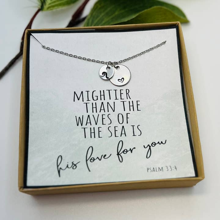 Little Happies Co - Wholesale Pendant/Charm Necklace - Wave Necklace, Gift for her, encouragement gift, grief gift,