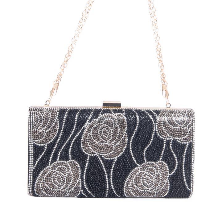 Clutch BOUQUET | Mala de Noite Floral com Strass por atacado de Lauren Lorraine