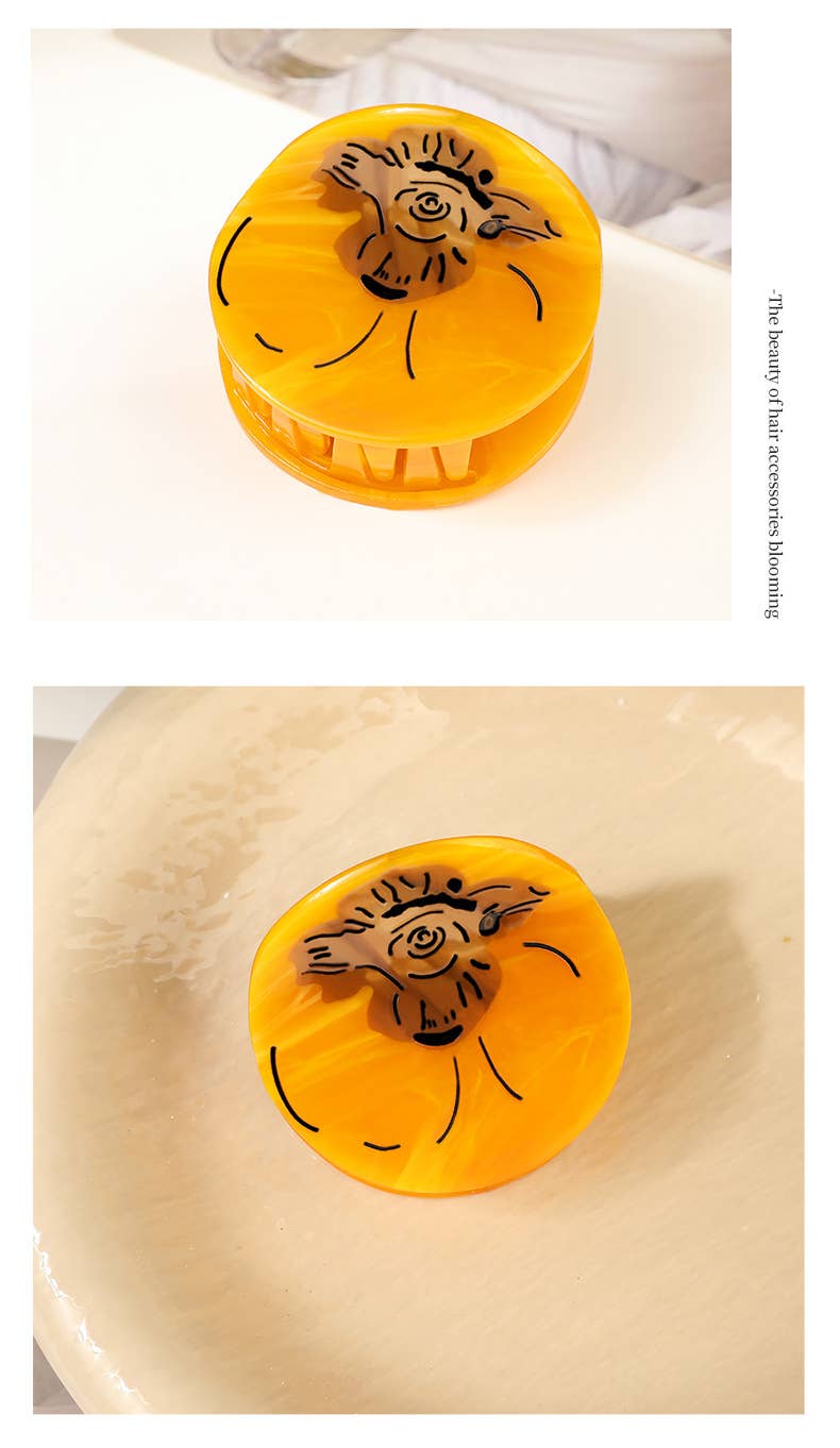 SOMETHING MINTY - Wholesale Hair Clip - Women's - Persimmon Fruit Hair Claw Clip4