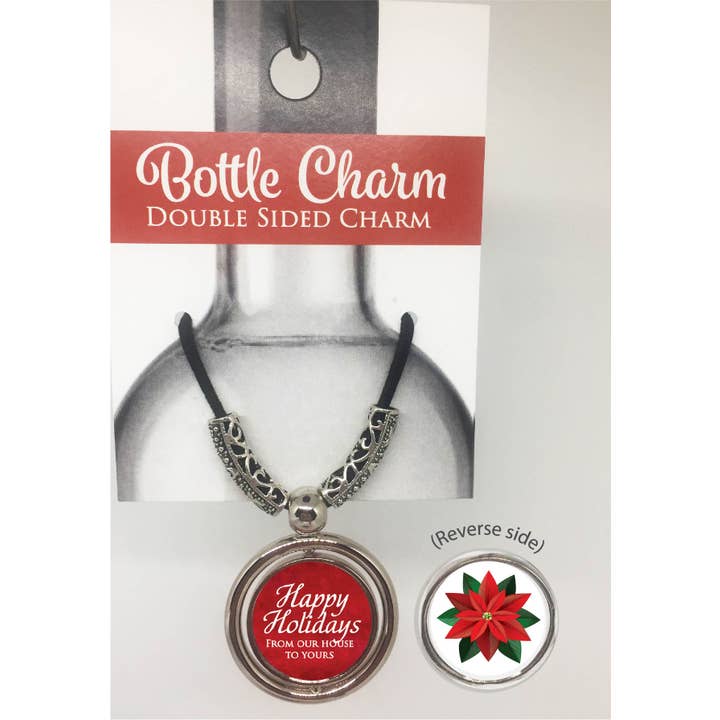 Happy Holidays from our House to Yours Bottle Charm for wholesale by The Wine Steward LLC