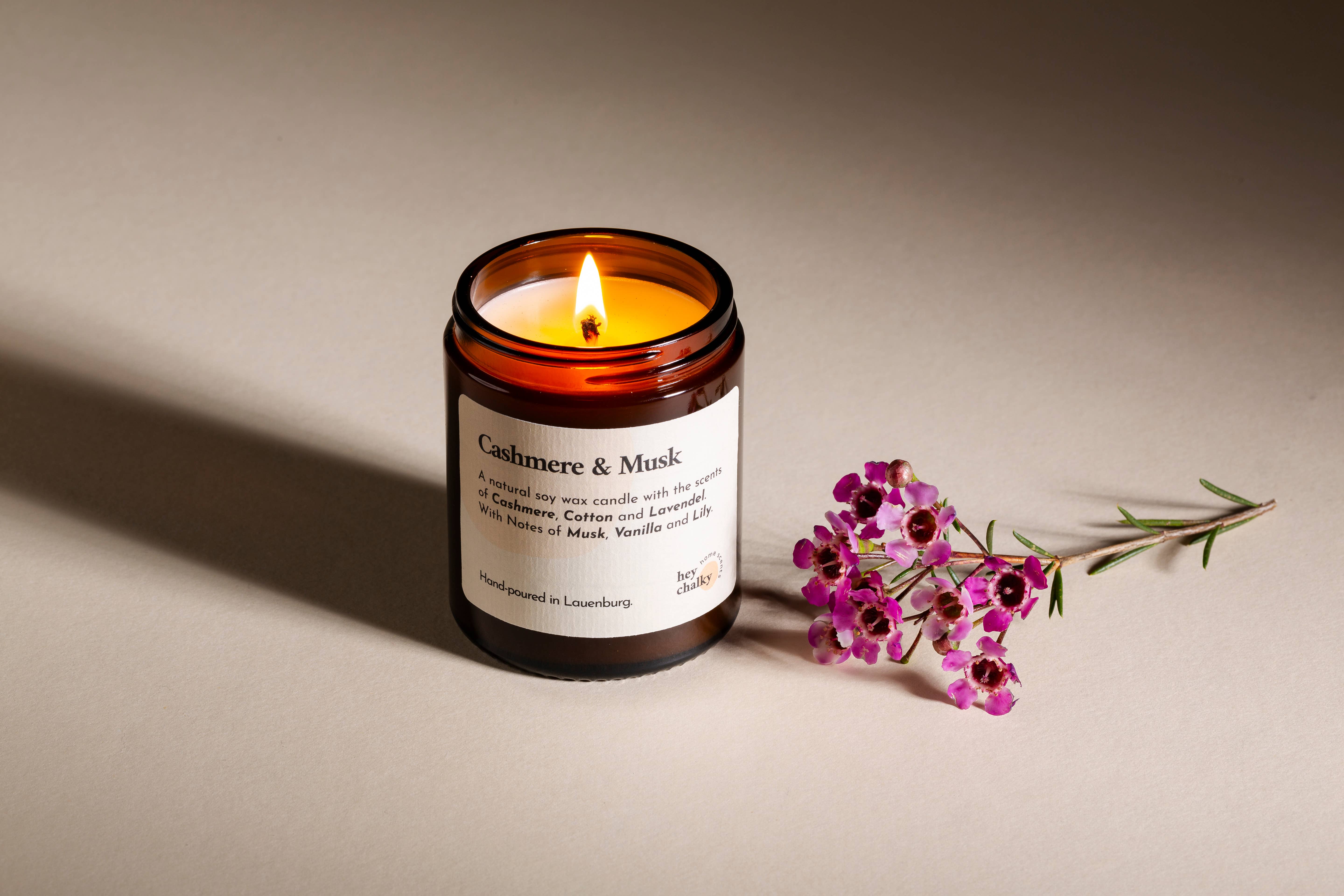 Hey Chalky GmbH - Wholesale Jar/Filled Candle - Cashmere & Musk 155g. Soy Candle | Made in Germany| Handmade3