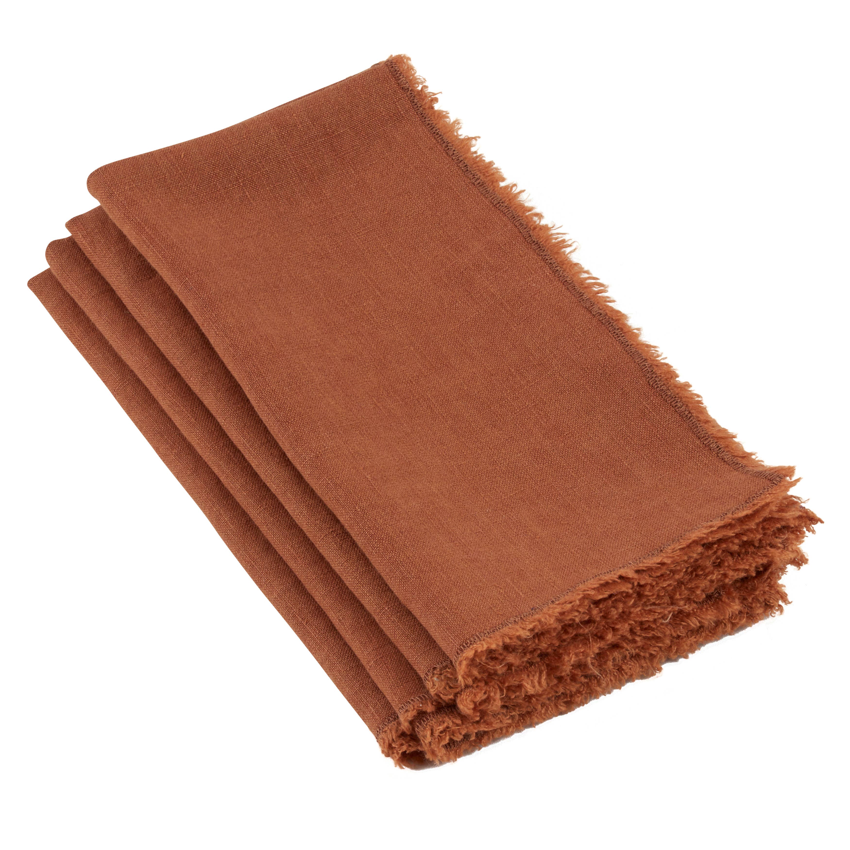 Saro Lifestyle – wholesale Dinner & cloth napkin – Fringed Design Stone Washed Napkin6