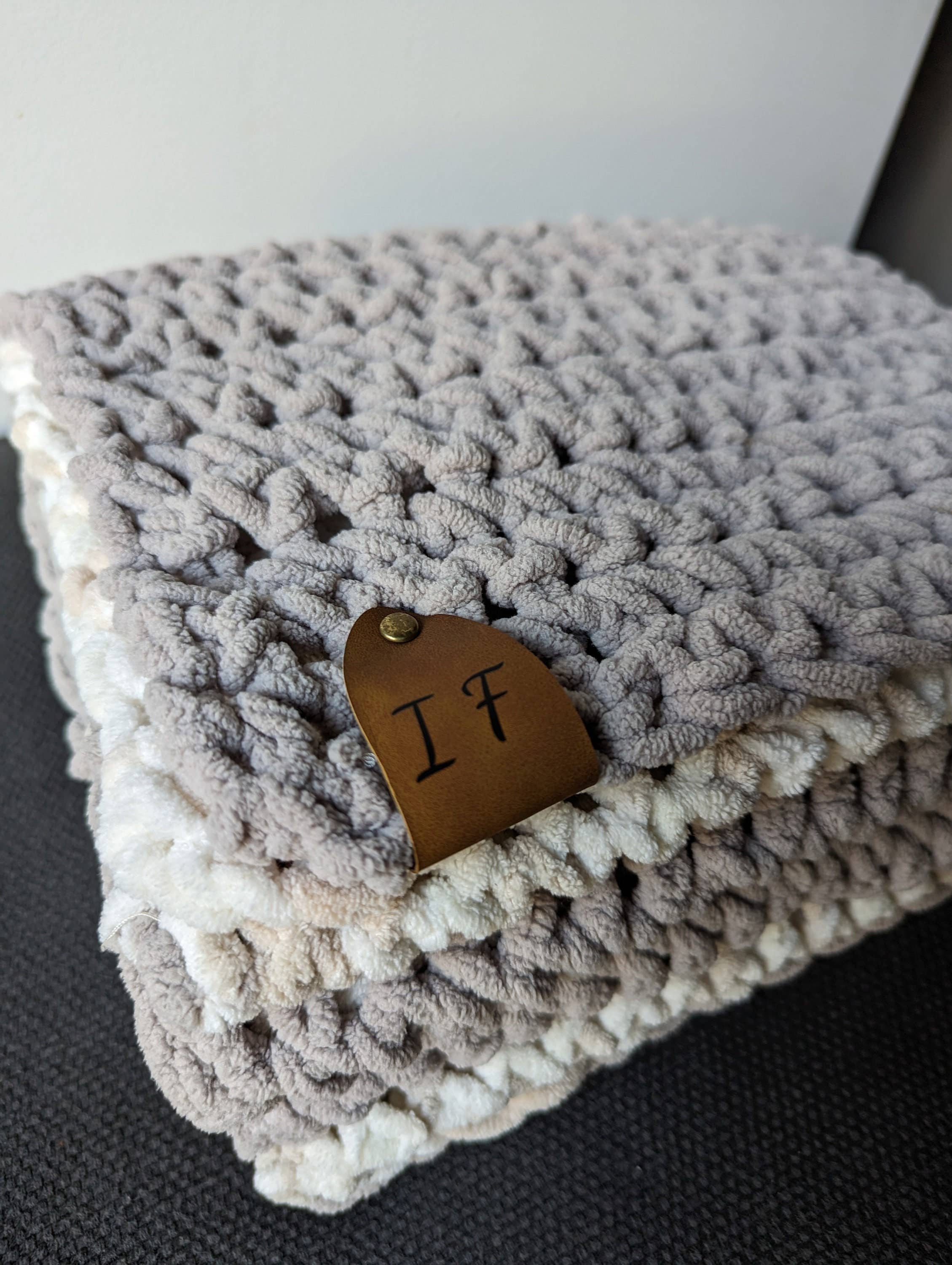 Atlantic Canada Design - Wholesale Throw Blanket - Custom Handmade Knit Blanket With Initials, Chenille Yarn2