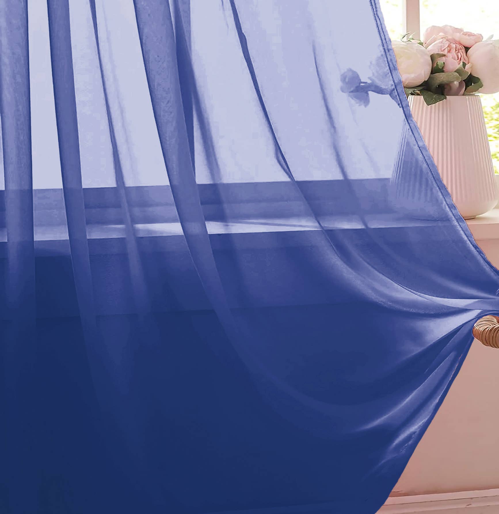 home mart goods - Wholesale Curtain - 84" Long, 2 Panels - Sheer Window Rod Pocket Curtain Set14