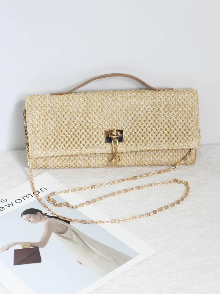 A2506SJ75218 - Natürliche Strohtasche für den Großhandel von Esley Accessories