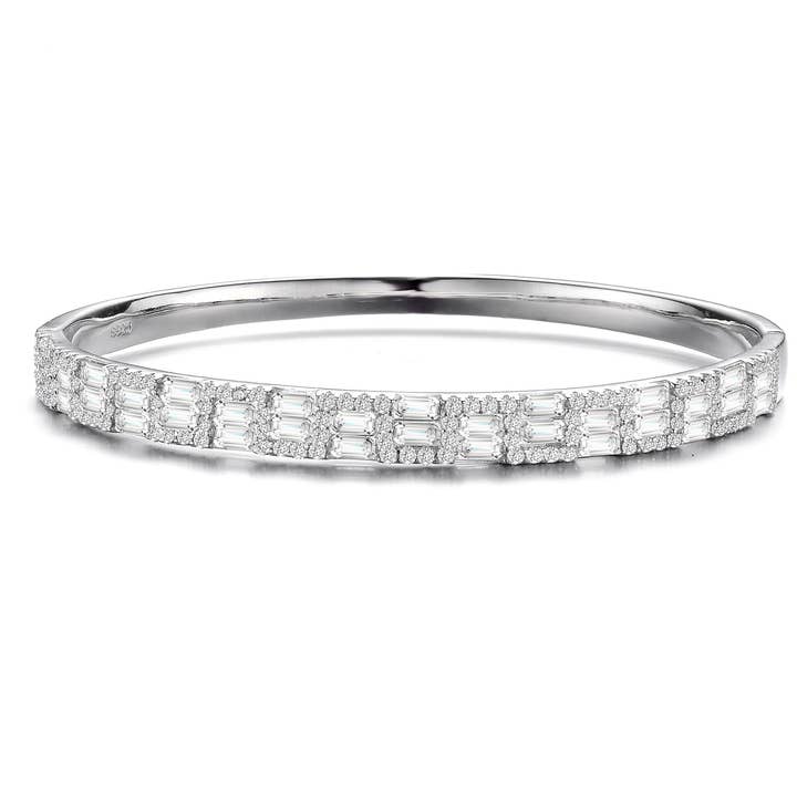 Sterling Silver Cubic Zirconia två rader armband armband för wholesale av Genevive