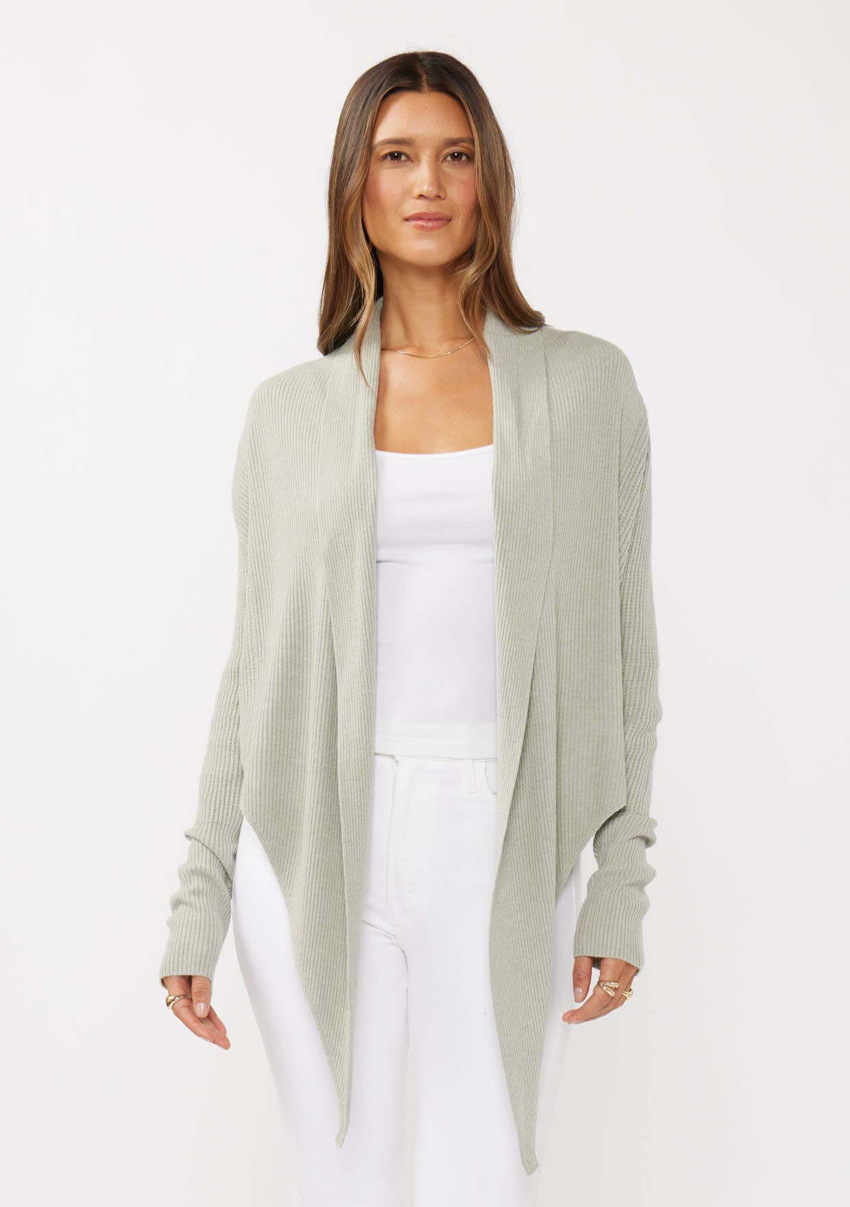 Lovestitch - Wholesale Cardigan - Women's - Waffle Knit Long Sleeve Tie Front Cardigan36