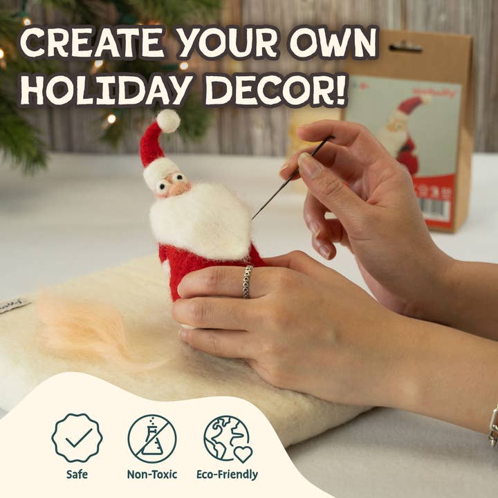 Woolbuddy - Vente Kit de bricolage - Kit de feutrage à l'aiguille DIY - Père Noël2
