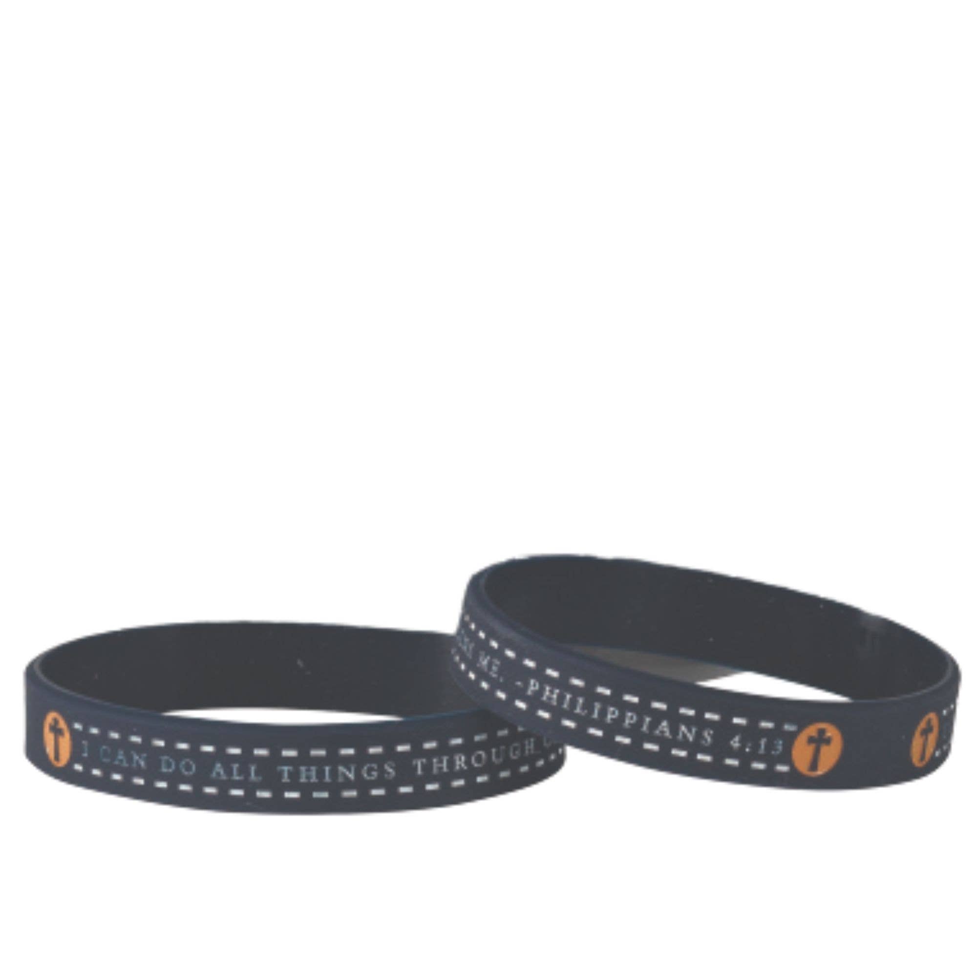 Dicksons - Wholesale Woven/Braided Bracelet - Silicone Bracelet Tub I Can Do Ph 4:13 2 Asst 7/16"1