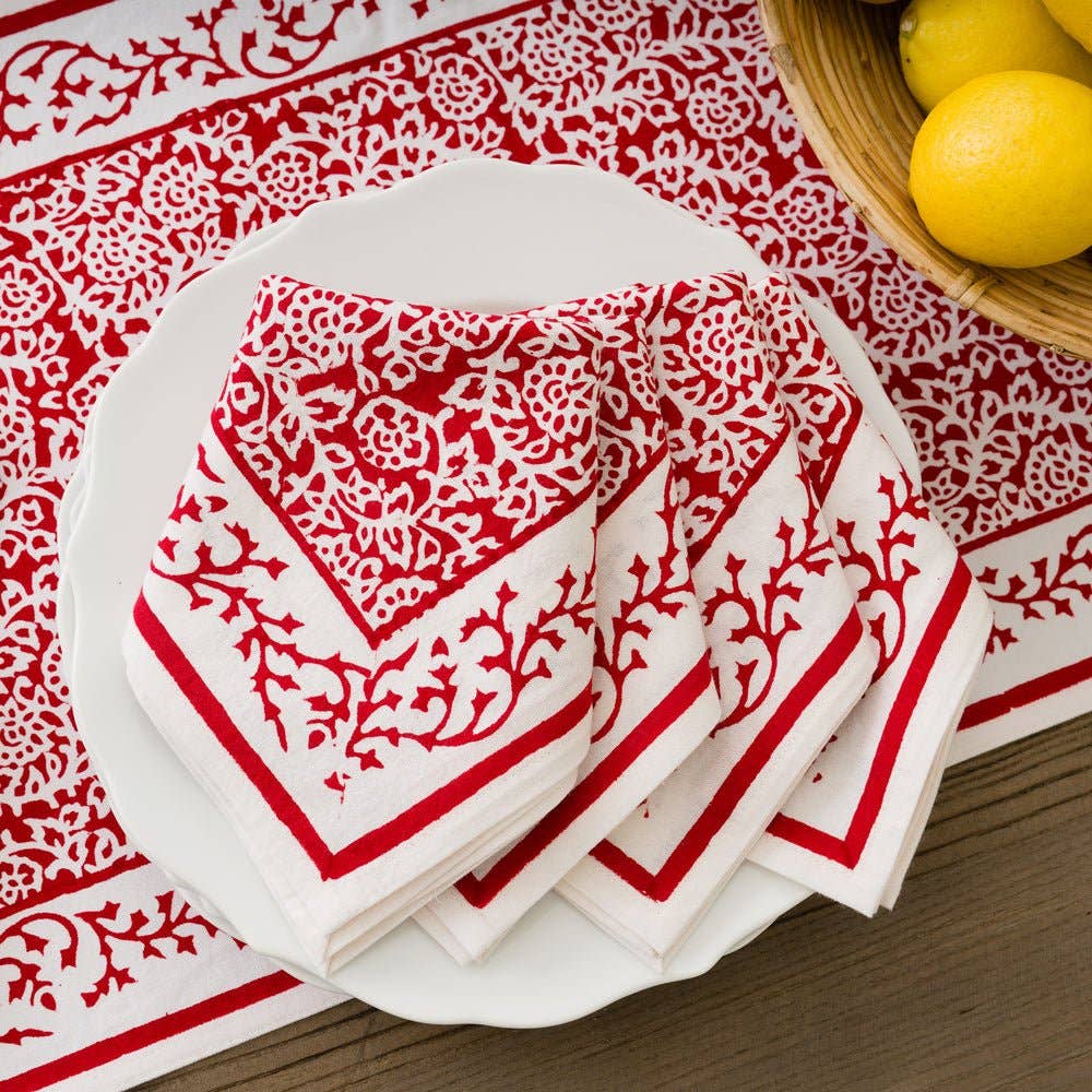 Pomegranate Inc - Wholesale Dinner & Cloth Napkin - Tapestry Deep Red Napkin1