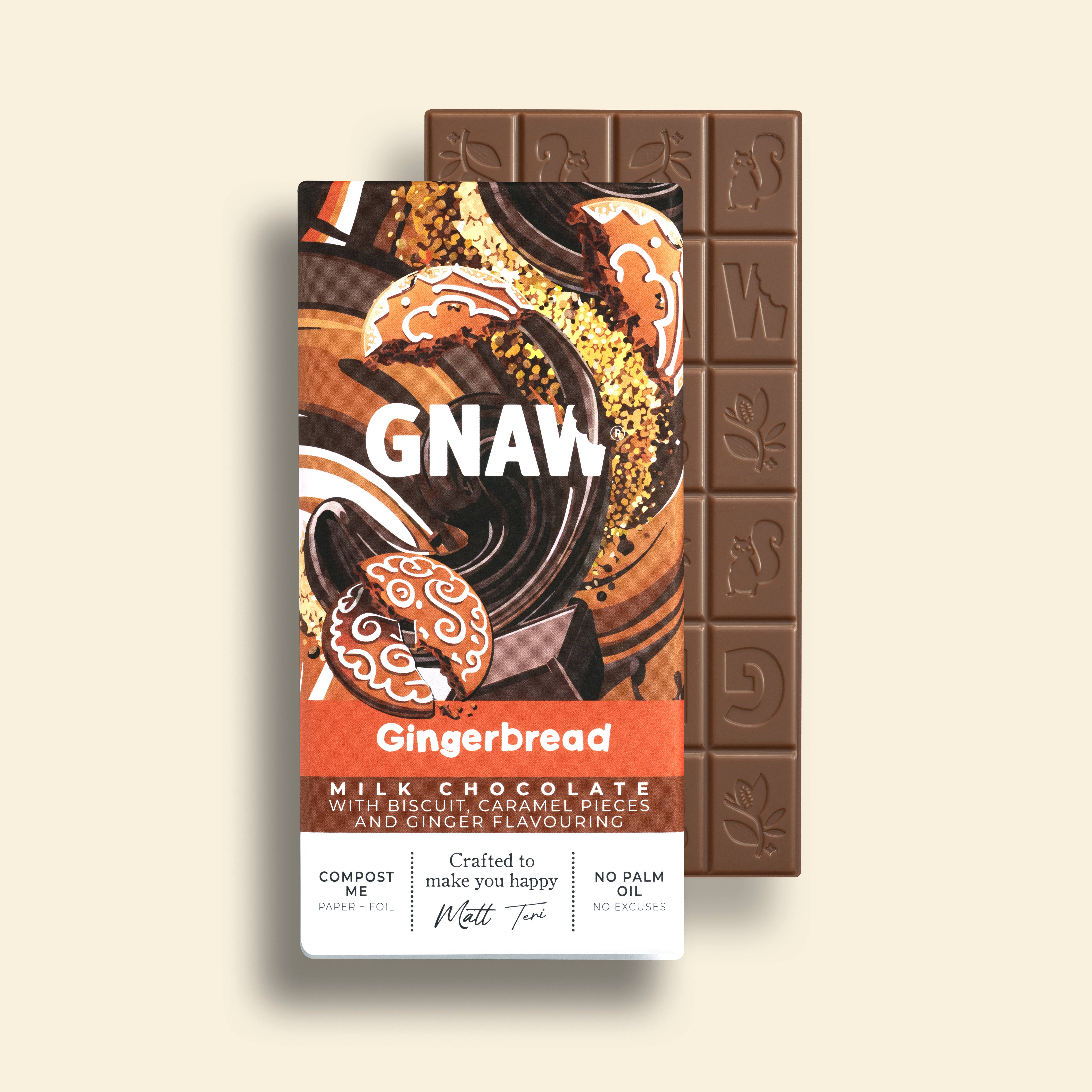 GNAW Chocolate - Vente Barre chocolatée - Tablette de chocolat au pain d’épices