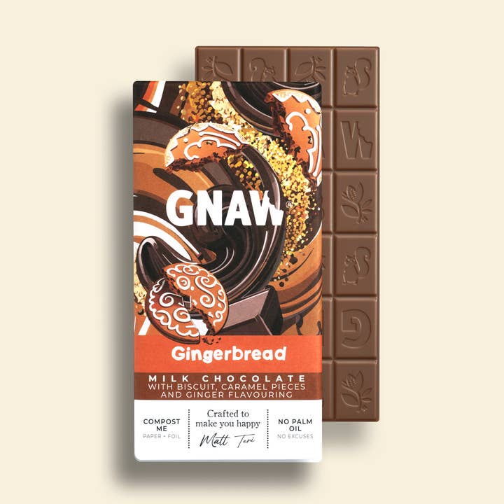 GNAW Chocolate - Wholesale Chocolate Bar - Gingerbread Chocolate Bar0