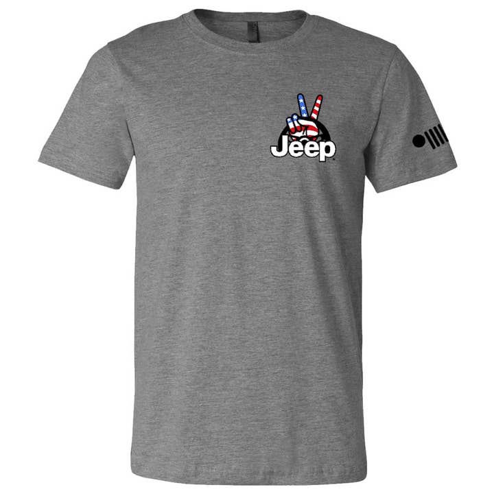 Mens Jeep® Wave USA T-Shirt - Heather Grey for wholesale on Faire