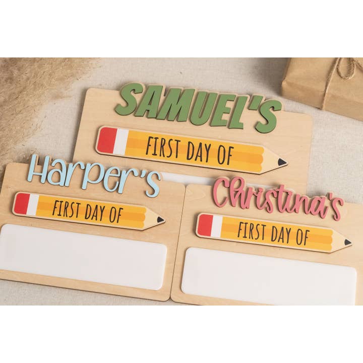 BearCrafts – wholesale Christmas Wall Art – First Day School Sign For Capturing Milestone Memories Y8616