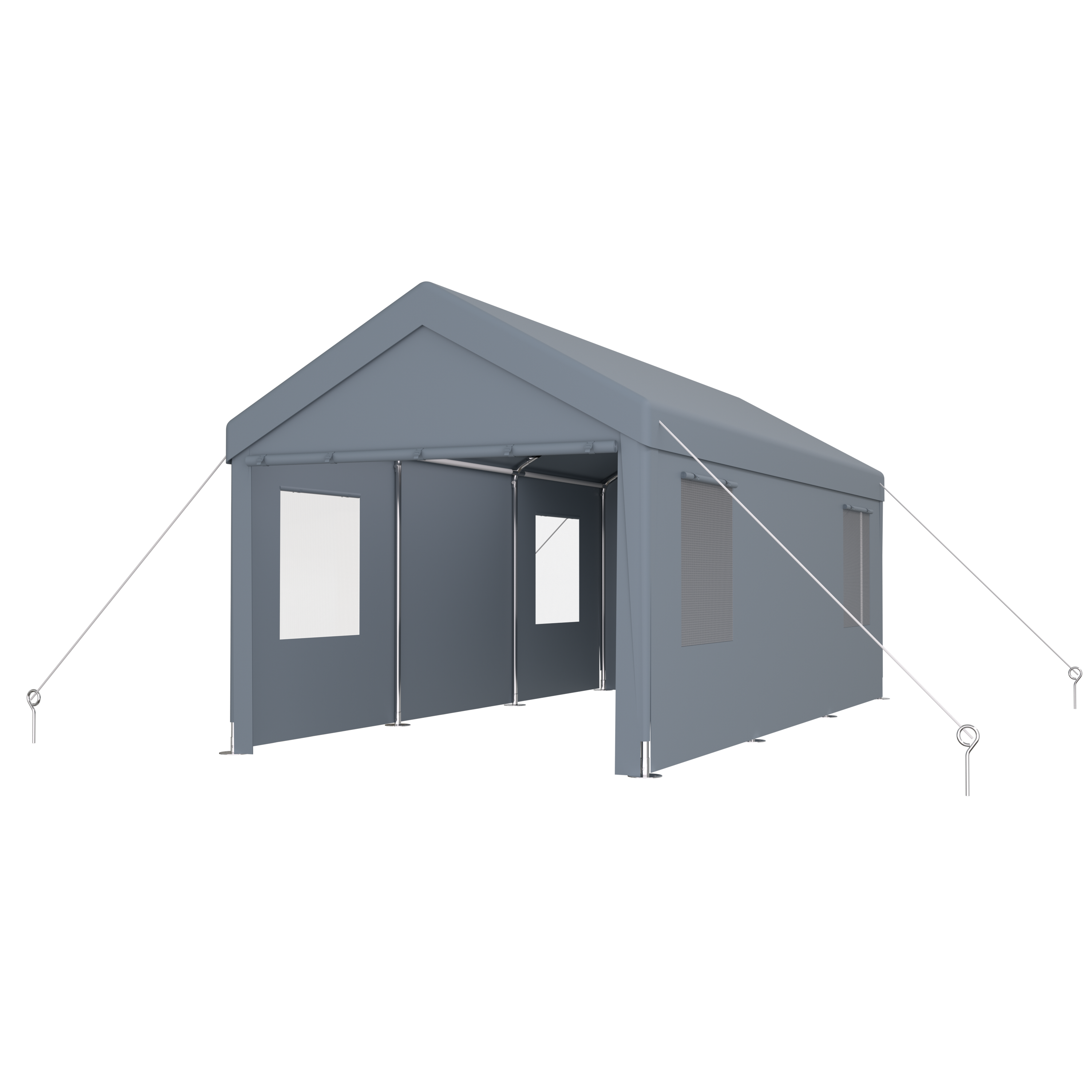 39F Inc. - Wholesale Tent - 10x20ft Heavy Duty Portable Carport Garage with Doors, Grey28