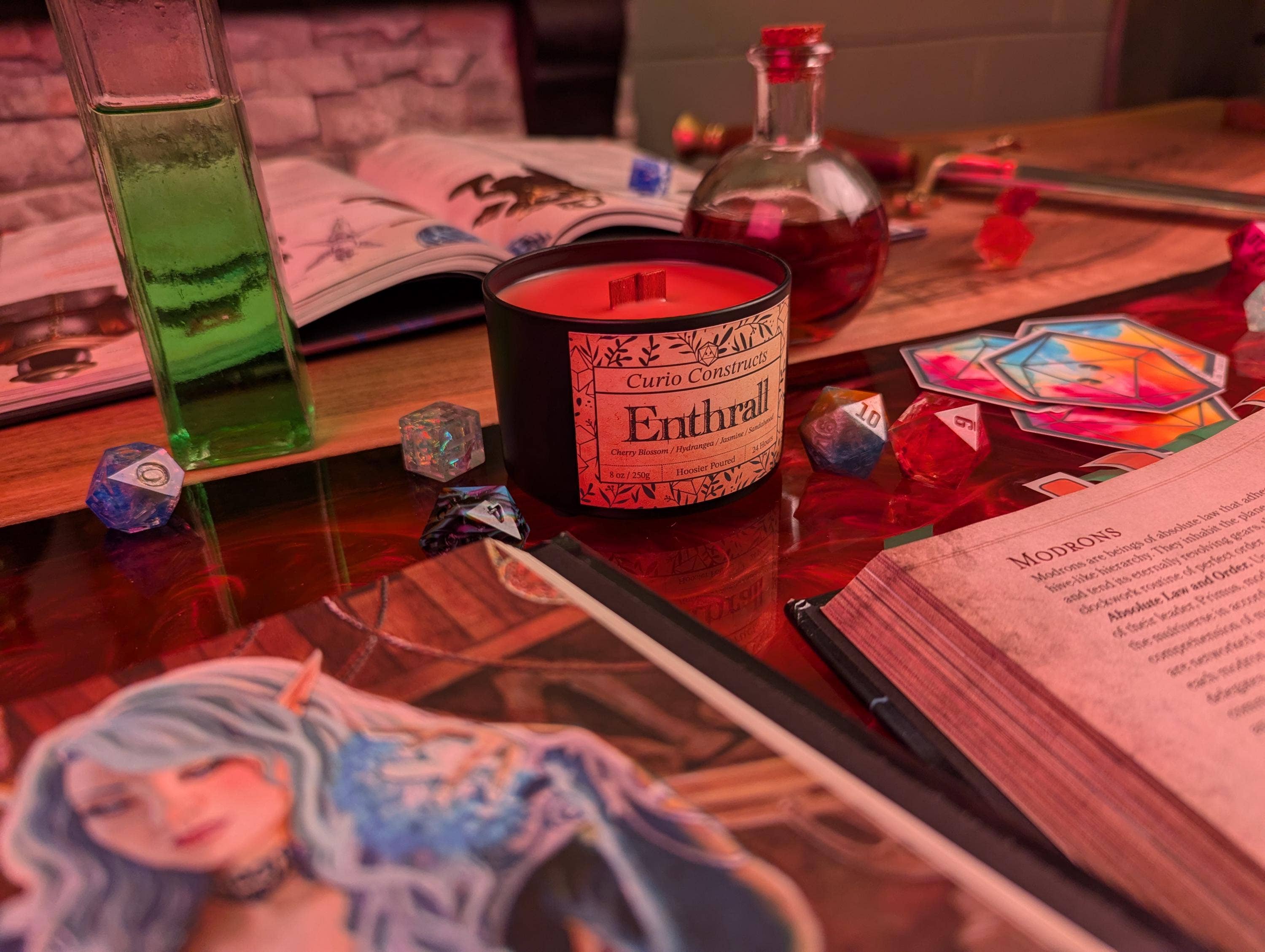 Curio Constructs - Wholesale Jar/Filled Candle - Enthrall | Fantasy Soy Wax Wood Wick Candle2