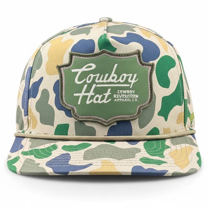 Duck Camo Patch “Cowboy Hat” - Performance Rope Hat for wholesale by Cowboy Revolution Apparel Co.