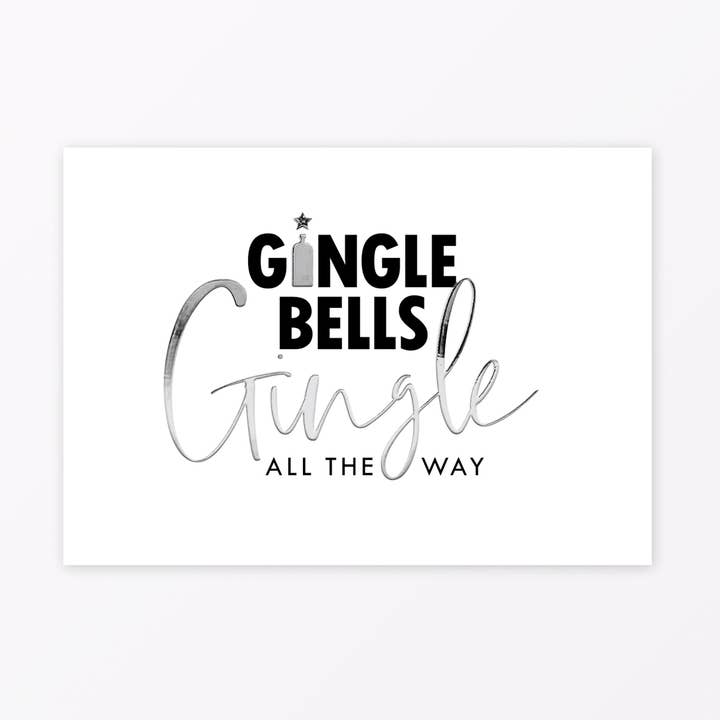 „Gingle Bells” A6 ansichtkaart met zilverfolie voor wholesale door TYPOP