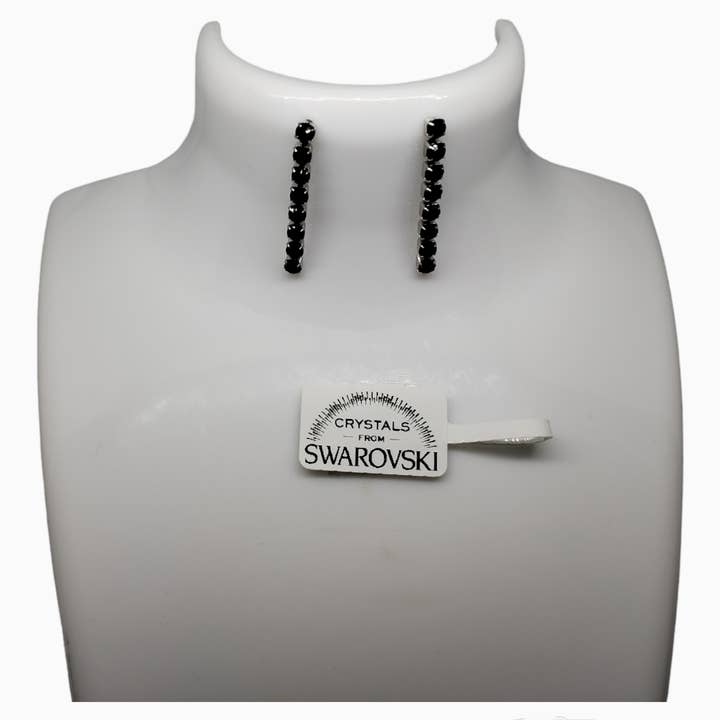 Long tennis earrings with 2 mm Swarovski zirconia for wholesale by HTB