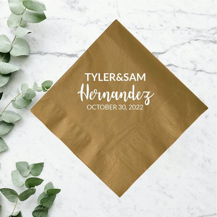 Personalisierte Hochzeits-Serviettenbevorzugungen, kundenspezifische Serviette für den Großhandel von GiftsbyPR