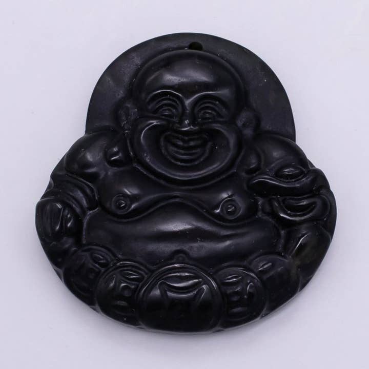 45mm Black Onyx Natural Gemstone Buddha Religious | AH357 for wholesale by Aim Eternal