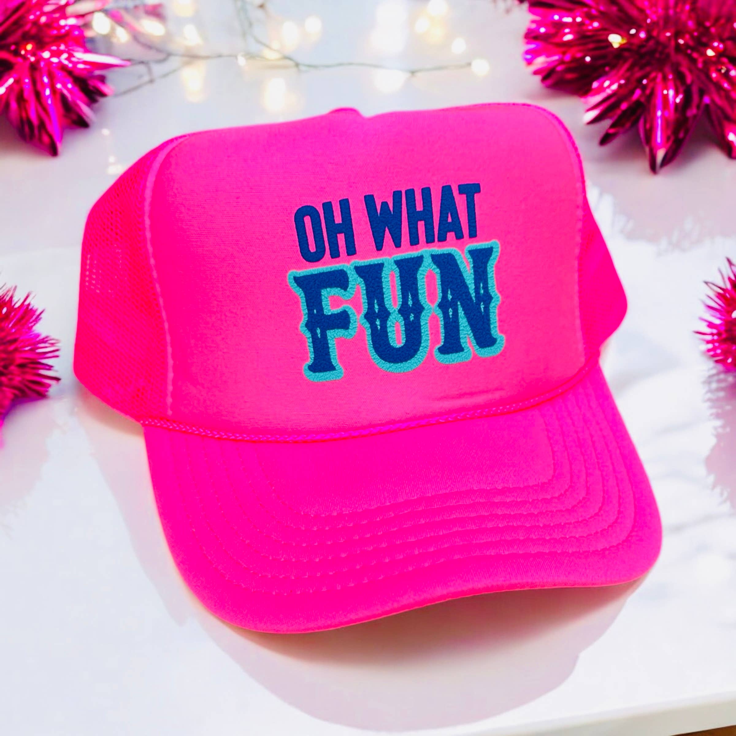 Wholesale Oh What FUN Neon Pink Trucker for your store Faire