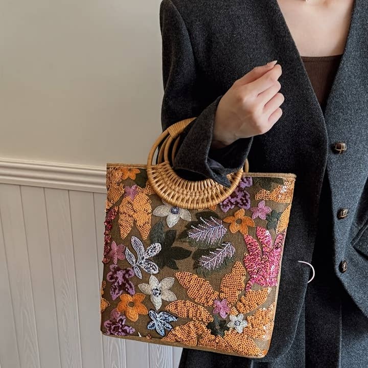 NARWEY INC – wholesale Tote bag – Women's – 1Pc High-End Glitter Straw Woven Tote Bag For Summer7