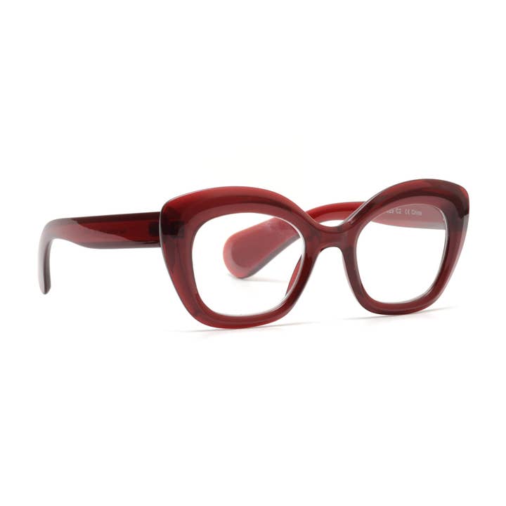Ryan Simkhai Eyeshop - Wholesale Eyeglasses - Women's - PORTIA | Deep Cherry | Blue Light Blocking