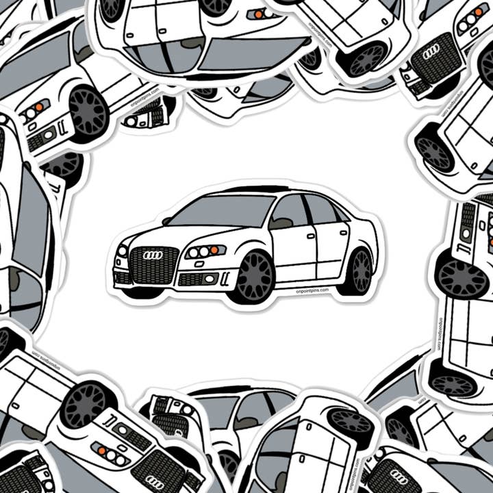 On Point Pins - Venta al por mayor Pegatina - Adhesivo de vinilo troquelado Audi RS4 (blanco)