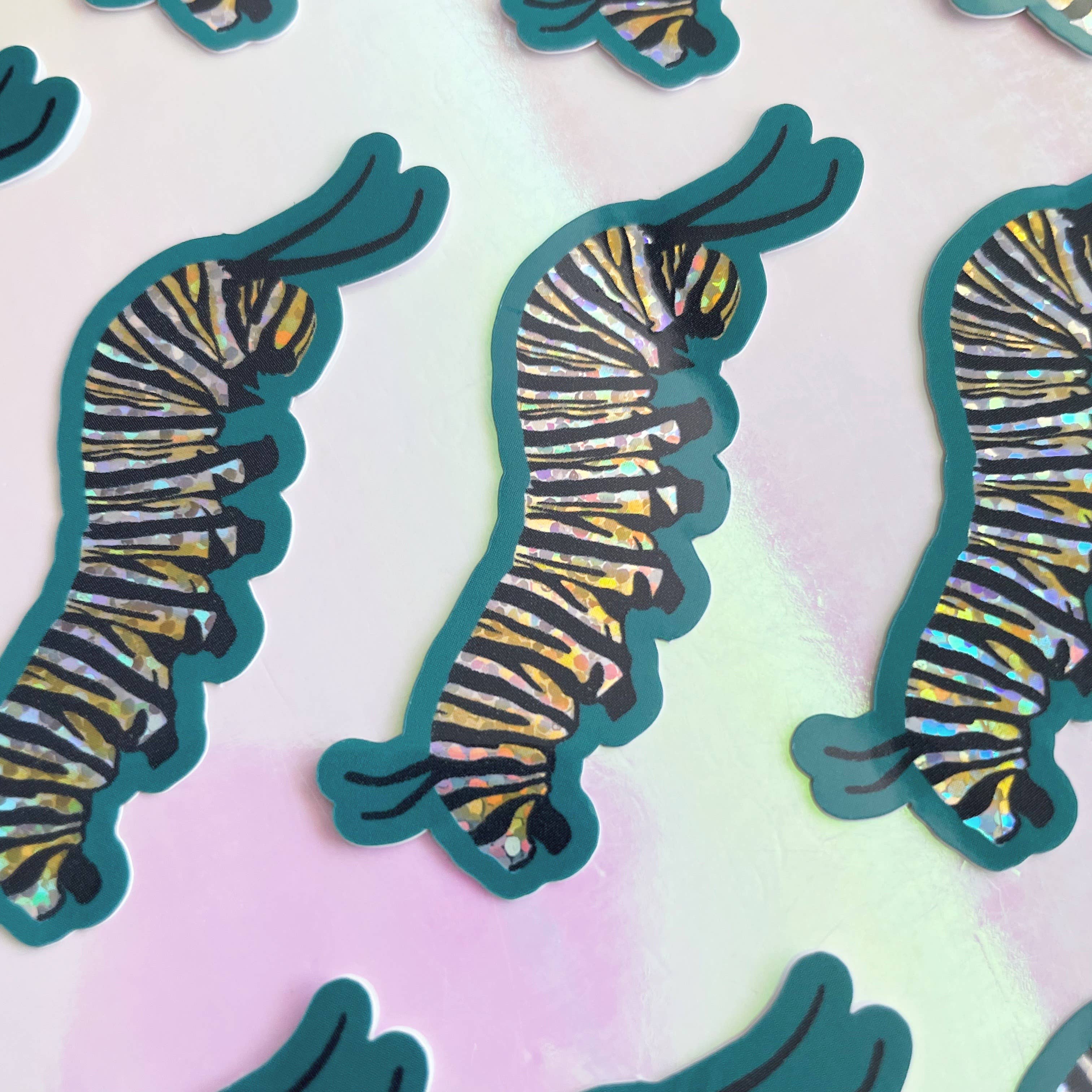 Mother of the Moon – Engroshandel Klistermærke – Monarch Caterpillar Holografisk Glitter Vinyl Sticker1