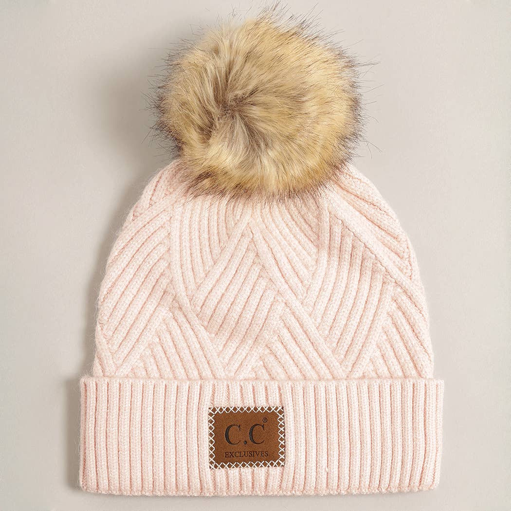 Fashion City – Engroshandel Beanie - Dame – Lyng manchet hue med pom-pom7