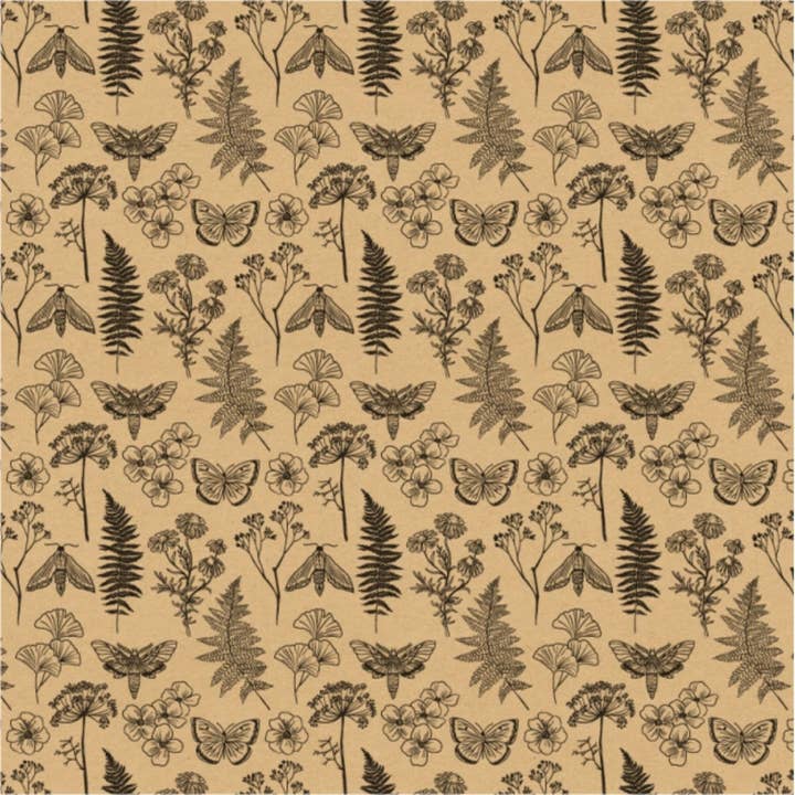 Rollo de papel –Bio Kraft Nature Time–Negro / Marrón–60cm x 100m para venta al por mayor de Mini Art Products