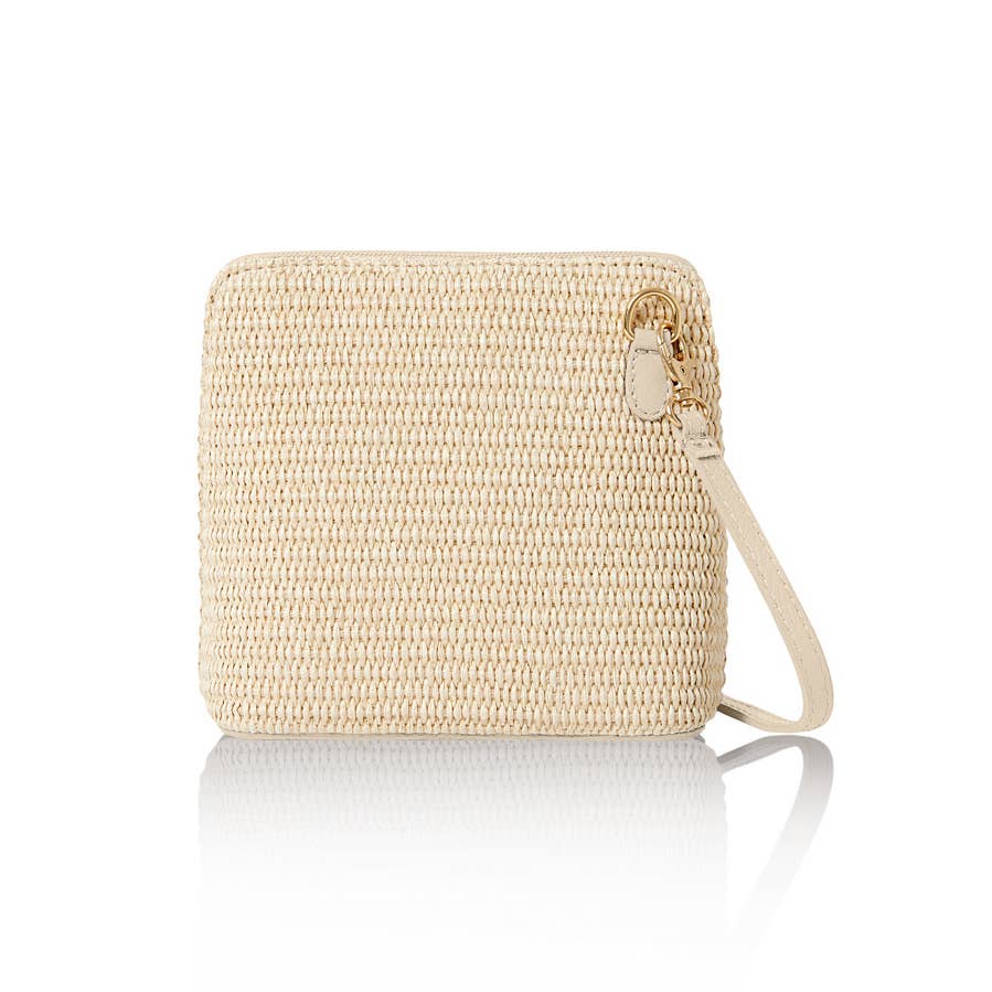 MONTTE DI JINNE - Vente Sac à bandoulière – femme - Petit sac bandoulière carré en raphia et cuir fait main en Italie1