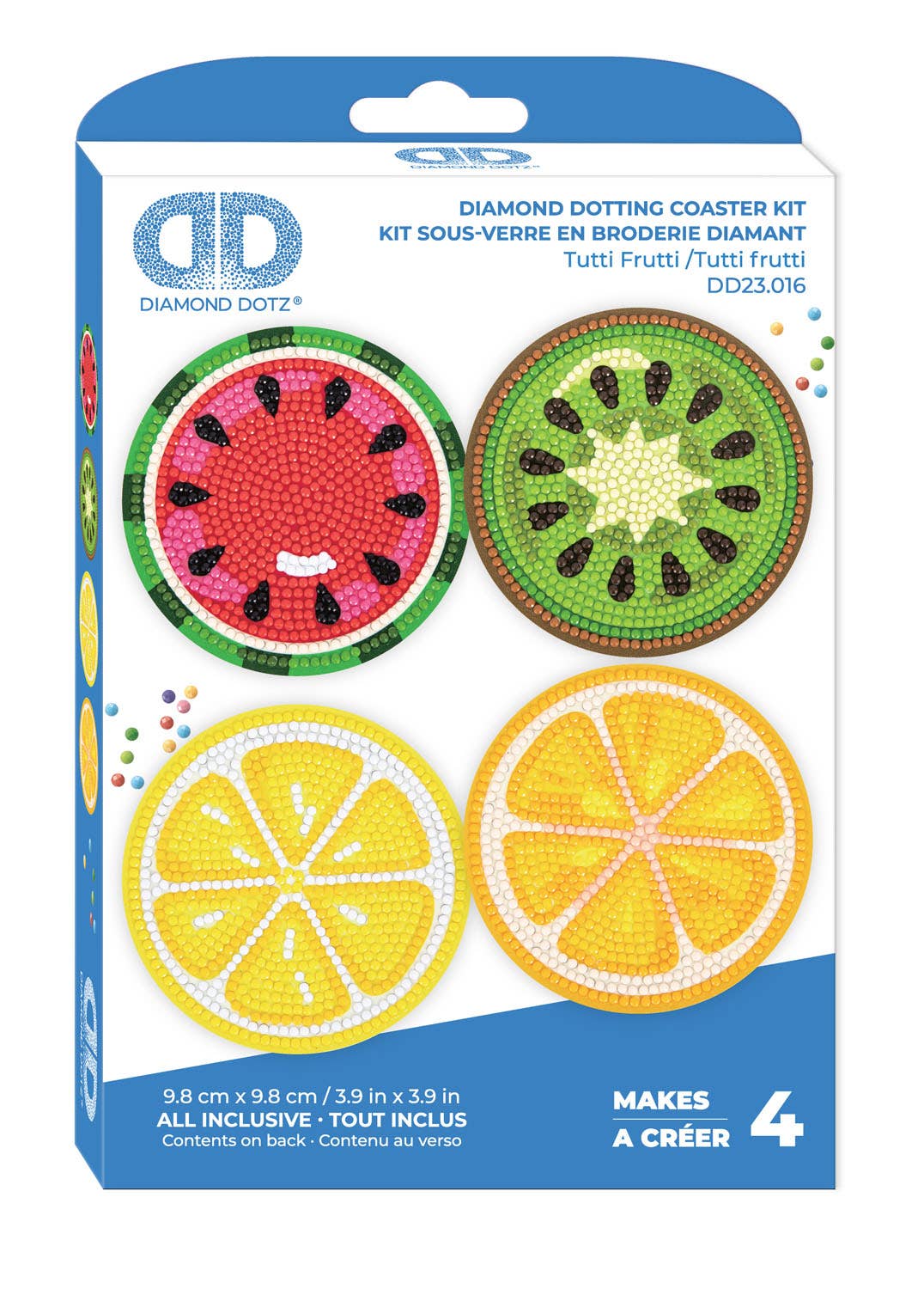 DIAMOND DOTZ® - Wholesale DIY Craft Kit - Coasters - Tutti Frutti4
